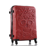 Britain 3D Skull Print Rolling Luggage