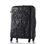 Britain 3D Skull Print Rolling Luggage