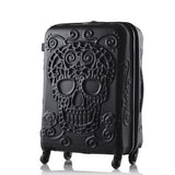 Britain 3D Skull Print Rolling Luggage