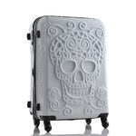 Britain 3D Skull Print Rolling Luggage