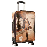 Cute Girl Rolling Luggage