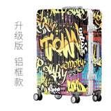 Unisex Graffiti Rolling Luggage